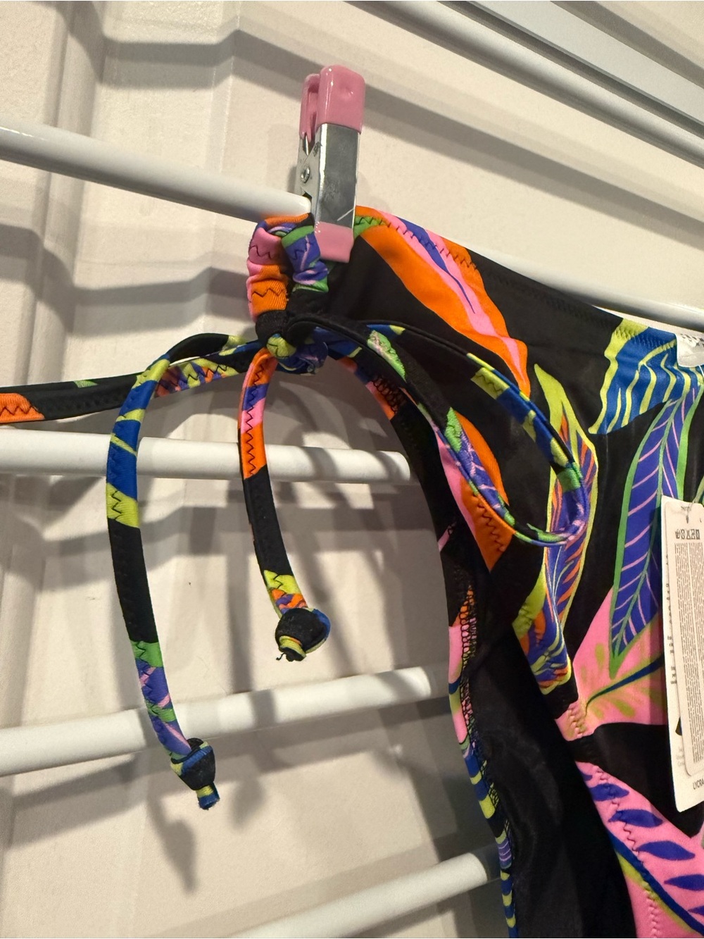 Freya Black Bikini Desert Disco with Pink, Orange, Blue & Green Leaf Print - Picture 4 of 7